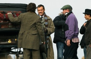 Sherlock Holmes 2 filming in a London park